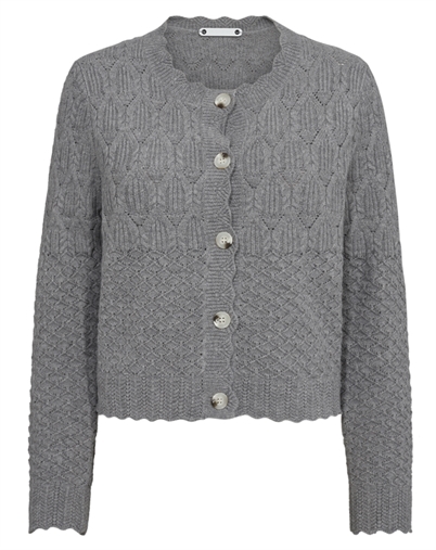 Co'Couture - Pointelle CC New Cardigan - Pale Grey